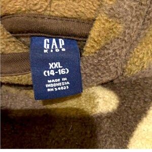 GAP Kids Tan and Brown Fleece hoodie  XXL